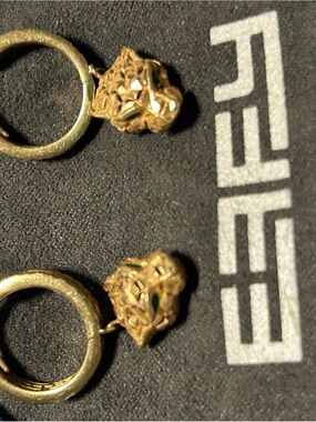 Effy 14k gold panther head Hoop Earrings.